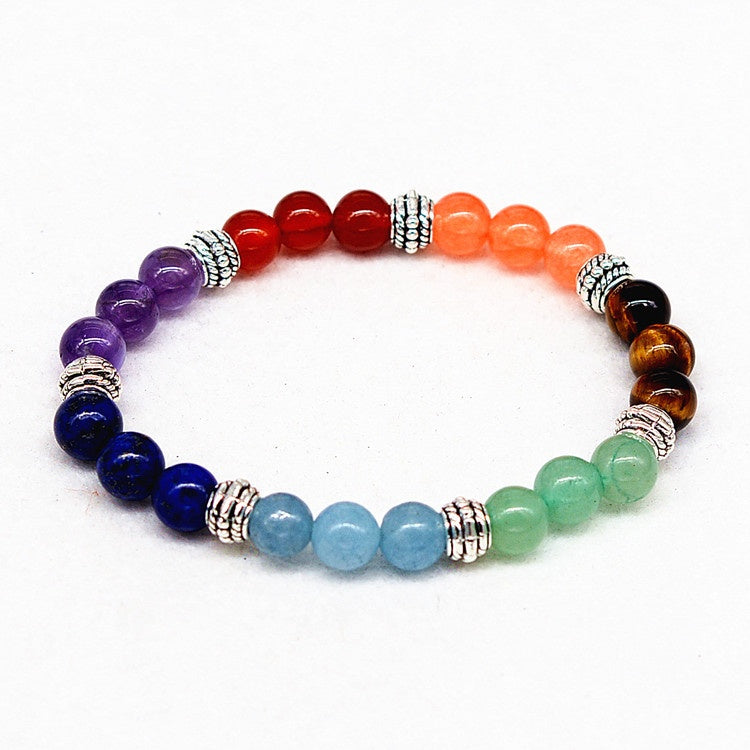 7 Chakra Bracelet - Natural Stone Energy Healing Yoga Bracelet | Colorful Crystal Meditation Gift
