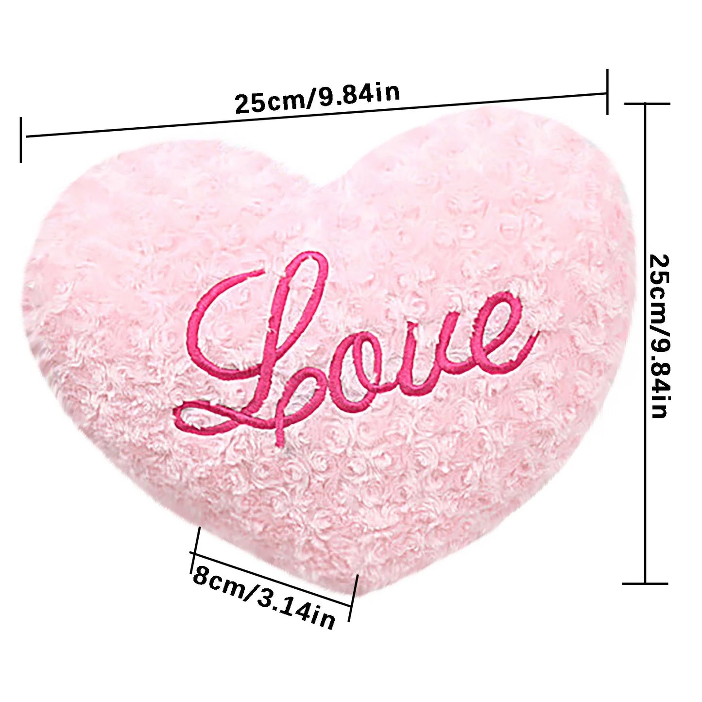 Fluffy Heart Shaped Throw Pillow, Love Heart Pillow Couple Cushion Pillow Heart-Shaped Pillow Love Pillow Valentine'S Day Decorative Gift