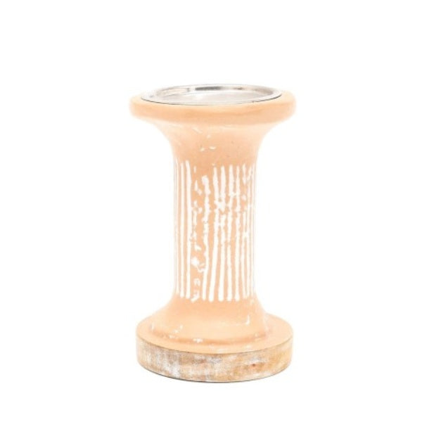 Brown EcoMix Pillar Tall Candle Holder Sustainable Candle Stand For Elegant Lighting