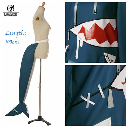 Hololive Gawr Gura Cosplay Costume ENG Shark Costume for Women Halloween Youtuber Cosplay Full Set Tail