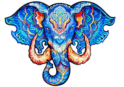 Animal Shaped Wooden Jigsaw Puzzles - Colorful Elephant & Turtle Christmas Gift for Kids Ages 4-6