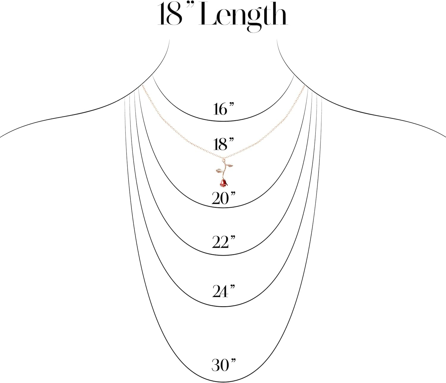 Necklaces for Women, Gold Necklace for Women Rose Necklace with Pendant, Aesthetic Necklace, Preppy Jewelry, Trendy Jewelry, Cute Necklaces for Teens and All Women Necklace