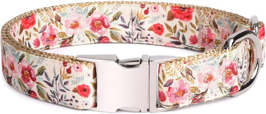 Pet Supplies, (Summer Blooms) Cat Collar, Dog Collar, Cat Leash, Dog Leash, Small Dog Collar, Medium Dog Collar, Large Dog Collar (Pet Collar, M)
