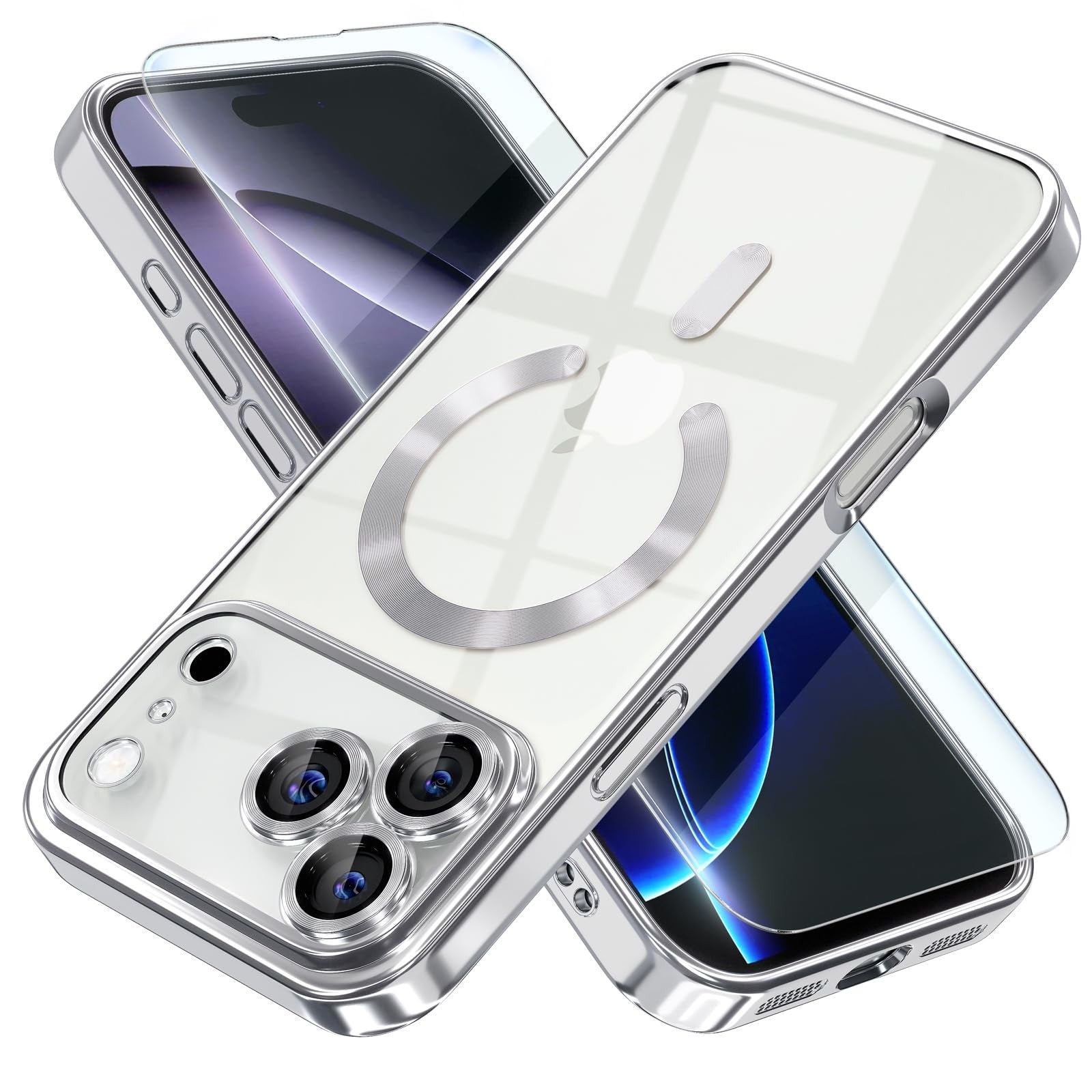 For Iphone 17 Pro Max/Air/17 Pro/17 Slim Plating Clear Mag Safe Lens Screen Case