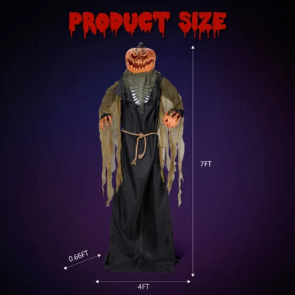 7ft Giant Pumpkin Halloween Standing Decoration - Outdoor Display