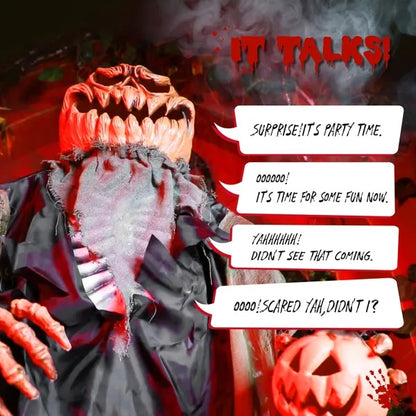 7ft Giant Pumpkin Halloween Standing Decoration - Outdoor Display