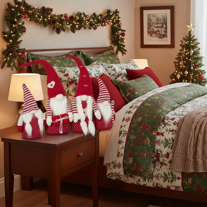 4PCS Set Tall Christmas Gnome Family Red Halloween Decorations Harvest Festival Autumn Indoor Outdoor Holiday Display FBA Shipment