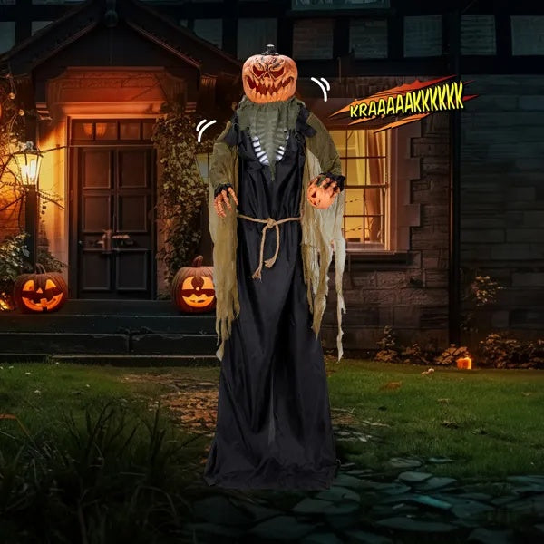 7ft Giant Pumpkin Halloween Standing Decoration - Outdoor Display