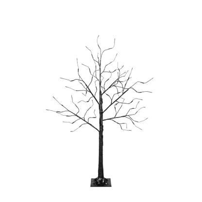 Halloween Spooky Trees with Purple Lights - 3 Pack 4FT 5FT 6FT Black Trees