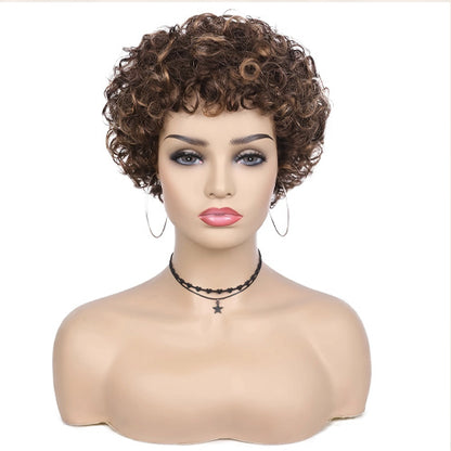 Short And Loose Curly Hair, Non-toxic Wig, Elastic Curly Hair, Curly Bangs,  Full Mechanism, Suitable For The Whole Scene