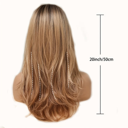 Long Curly Wig with Bangs - Heat Resistant Synthetic Hair 20 Inch