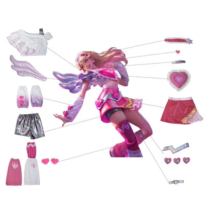 LOL Lovestruck Lux Cosplay Costume LOL Valentine'S Day New Skin Lux Women Cosplay Costume Halloween Full Set
