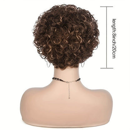 Short And Loose Curly Hair, Non-toxic Wig, Elastic Curly Hair, Curly Bangs,  Full Mechanism, Suitable For The Whole Scene