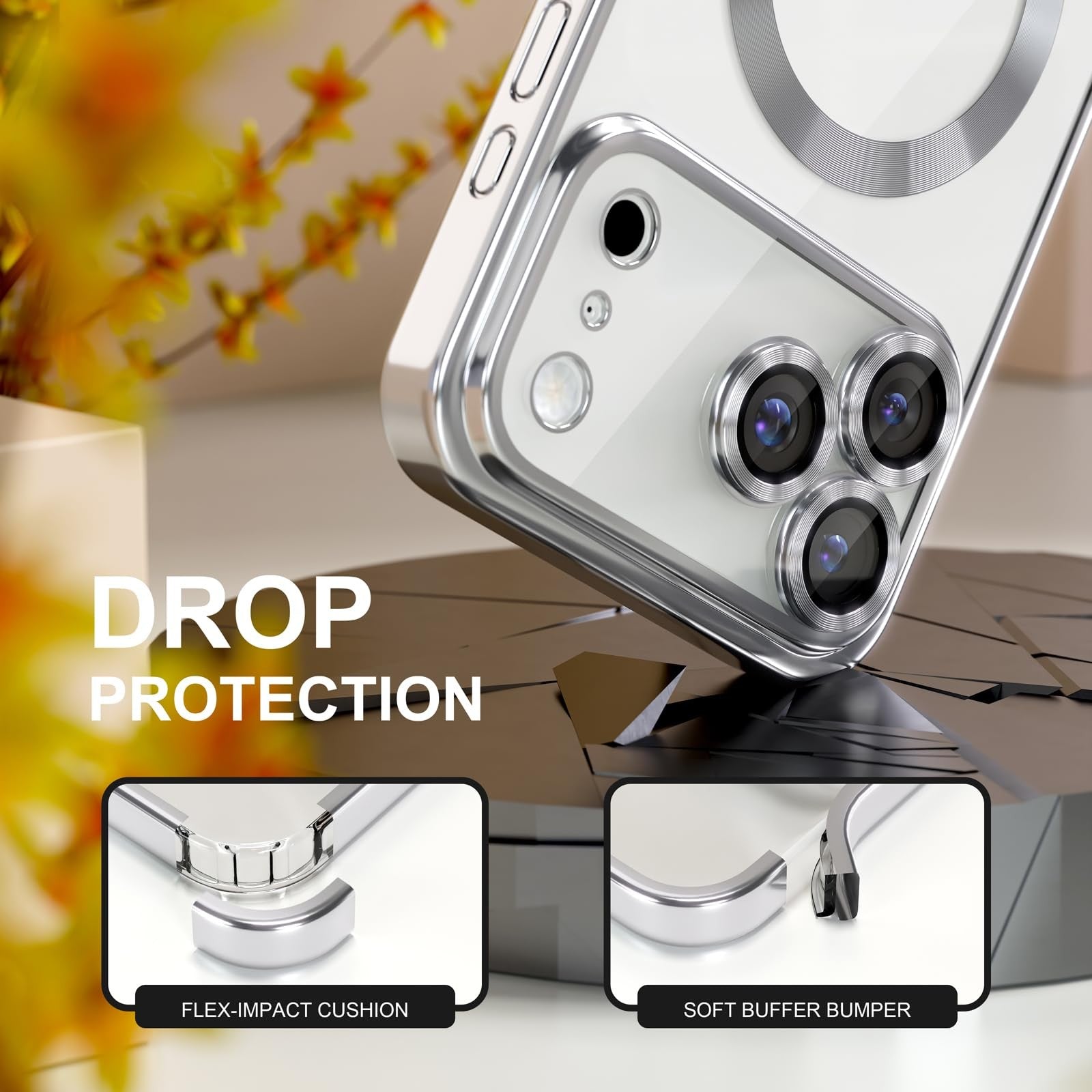 For Iphone 17 Pro Max/Air/17 Pro/17 Slim Plating Clear Mag Safe Lens Screen Case