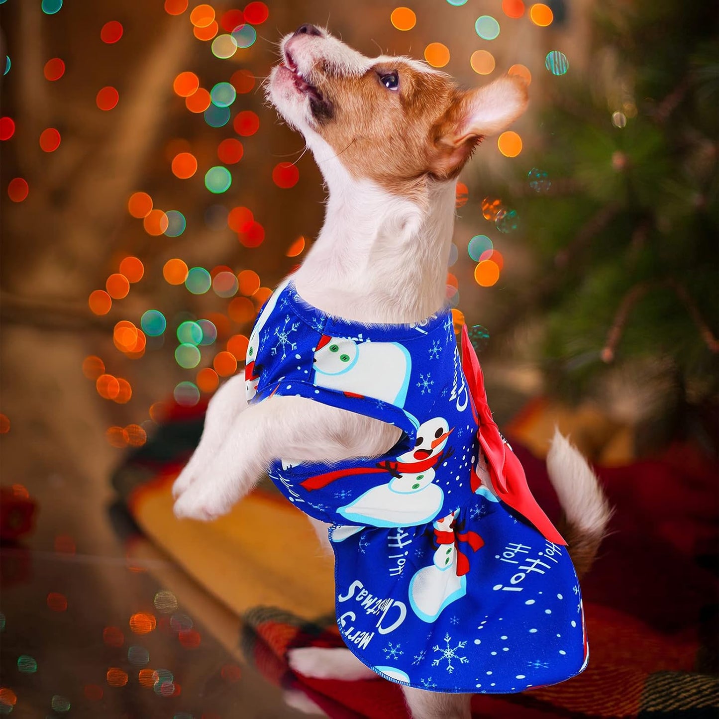 5 Pieces Christmas Dog Dress Cute Pet Princess Dress Bow-Knot Tutu Clothes Snowman Bell Reindeer Santa Dog Outfit Christmas Style Dog Skirt Elegant Pet Christmas Apparel Doggie Clothes(S (Fit 3-4Lbs))