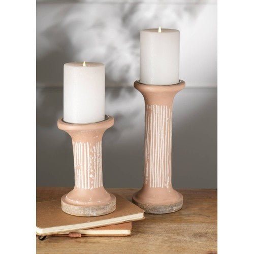 Brown EcoMix Pillar Tall Candle Holder Sustainable Candle Stand For Elegant Lighting