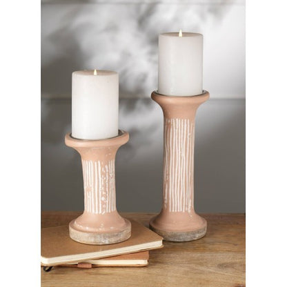 Brown EcoMix Pillar Tall Candle Holder Sustainable Candle Stand For Elegant Lighting