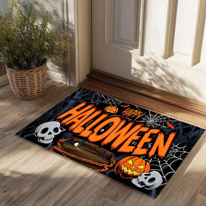 Halloween Pumpkin Ghost Doormat - Spooky Home Decor for Entrance & Living Spaces