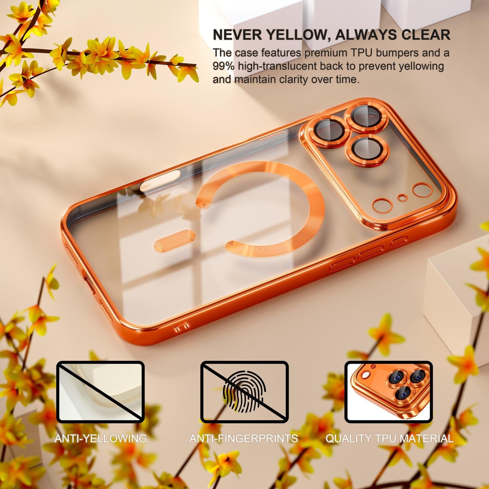 For Iphone 17 Pro Max/Air/17 Pro/17 Slim Plating Clear Mag Safe Lens Screen Case