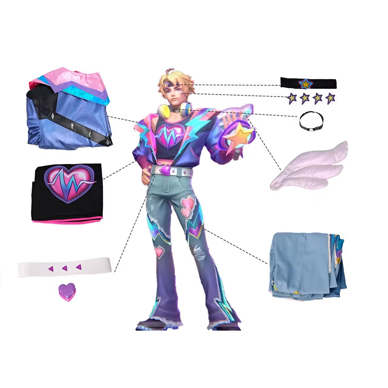 LOL Lovestruck Ezreal Cosplay Costume LOL Valentine'S Day New Skin Ezreal Men Cosplay Costume Halloween Full Set