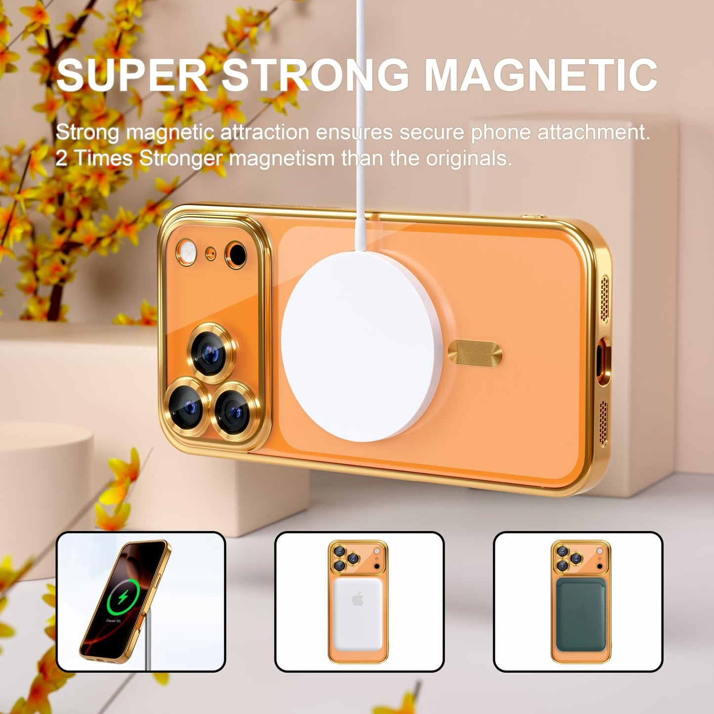 For Iphone 17 Pro Max/Air/17 Pro/17 Slim Plating Clear Mag Safe Lens Screen Case