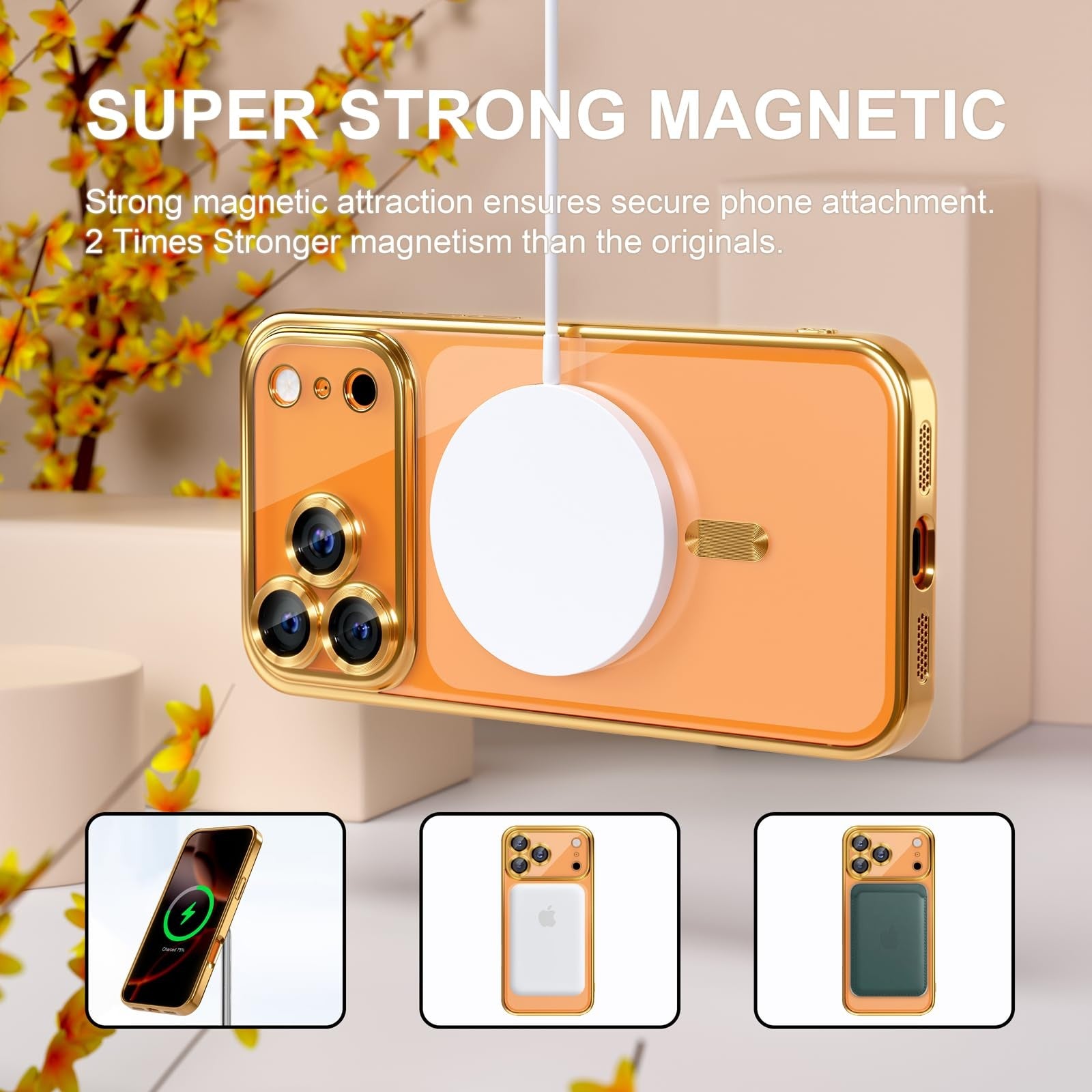 For Iphone 17 Pro Max/Air/17 Pro/17 Slim Plating Clear Mag Safe Lens Screen Case