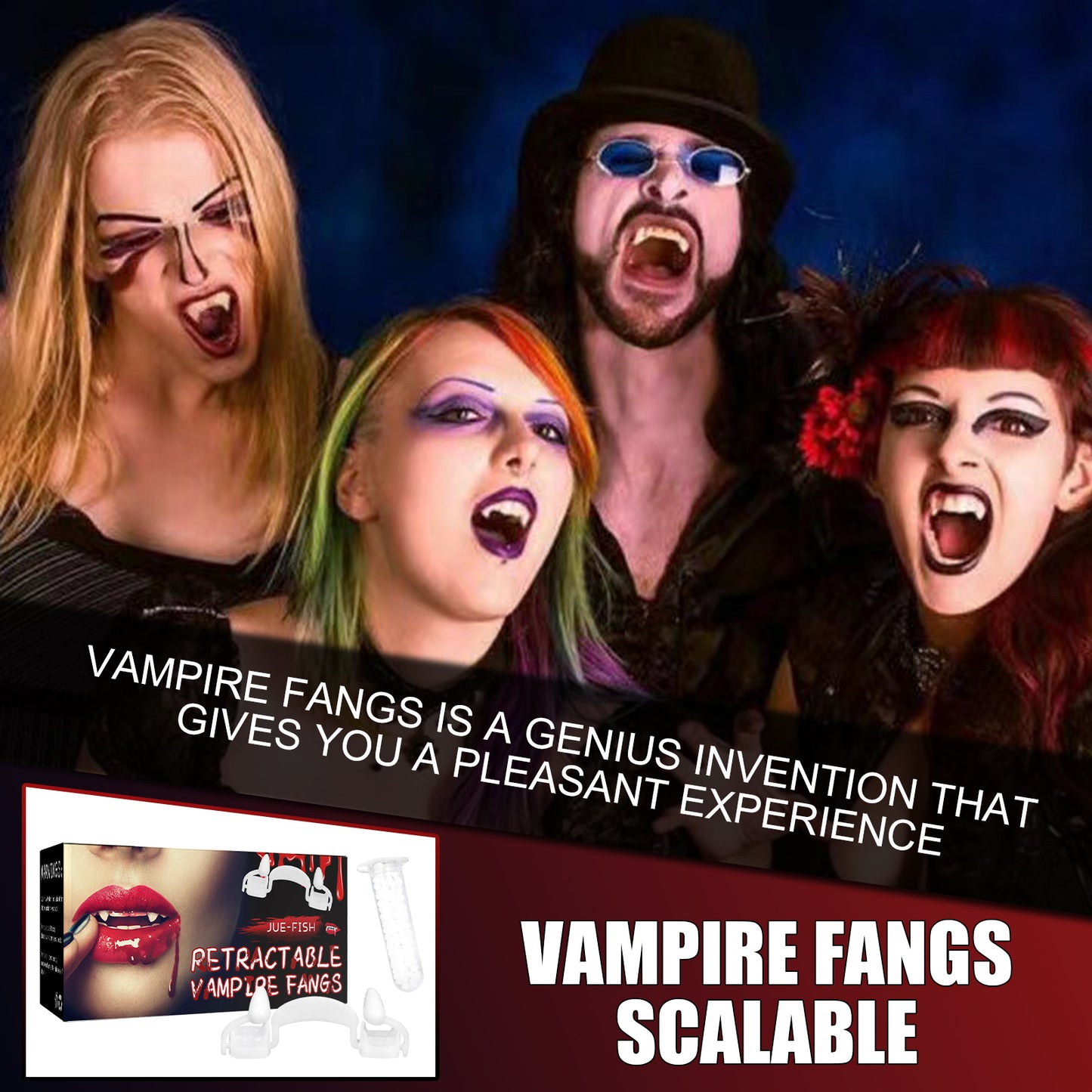 Retractable Vampire Fangs Party Dance Fangs Spoof Teeth Halloween Costume