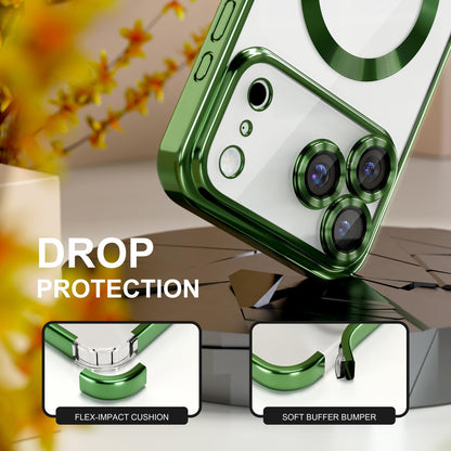 For Iphone 17 Pro Max/Air/17 Pro/17 Slim Plating Clear Mag Safe Lens Screen Case