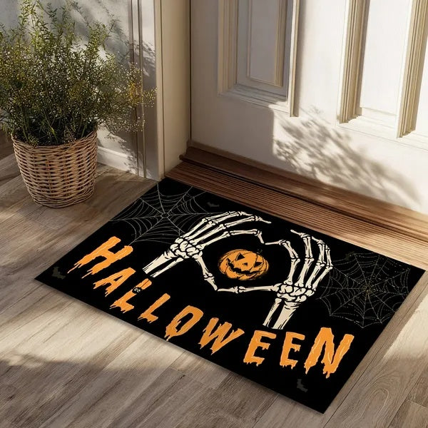 Halloween Pumpkin Ghost Doormat - Spooky Home Decor for Entrance & Living Spaces