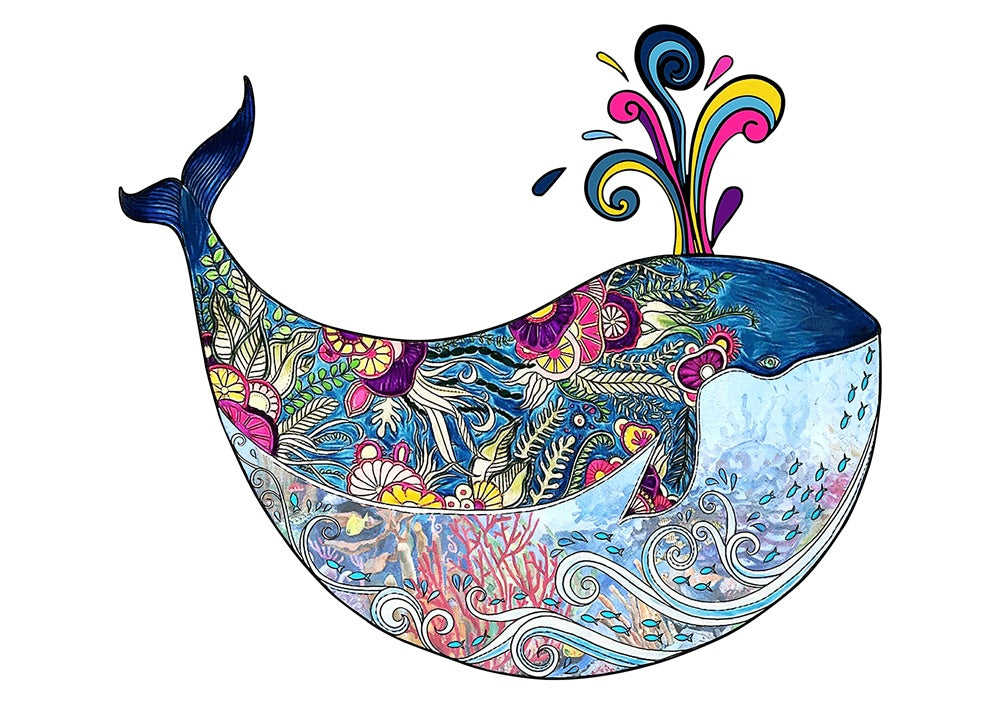 Animal Shaped Wooden Jigsaw Puzzles - Colorful Elephant & Turtle Christmas Gift for Kids Ages 4-6