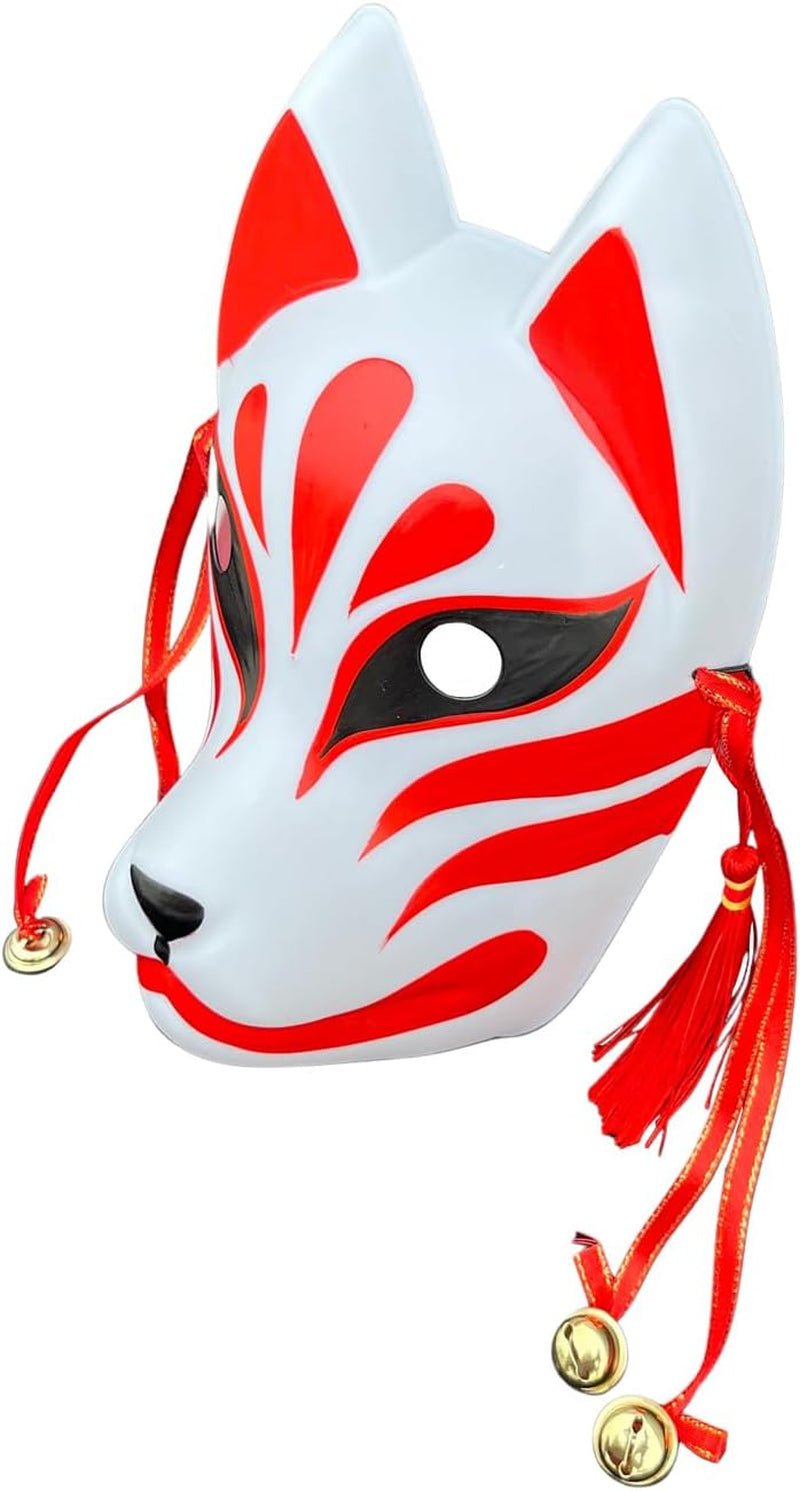 Fox Cosplay Mask for Masquerade Ball Party Halloween, Japanese Kitsune Kabuki