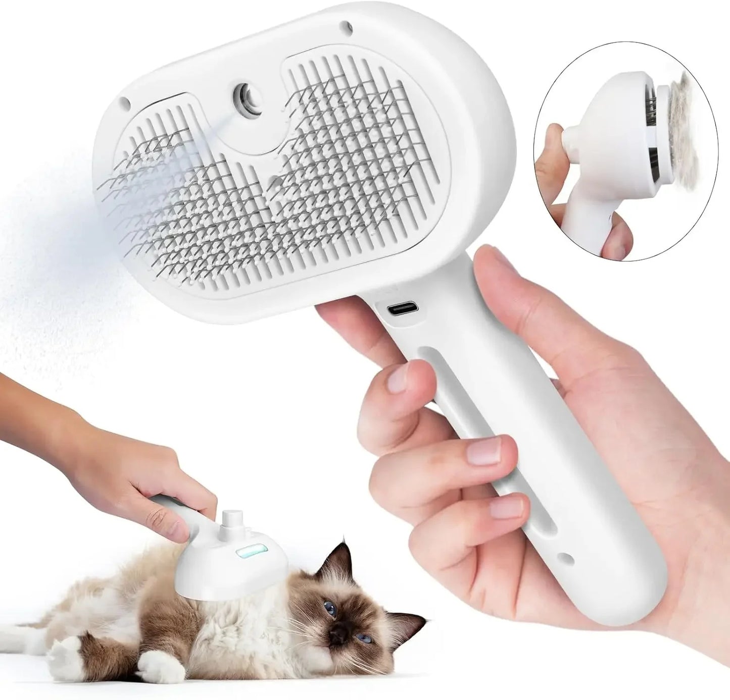 Pet Grooming Spray Brush - Professional Hair Remover with Water Mist for Dogs & Cats