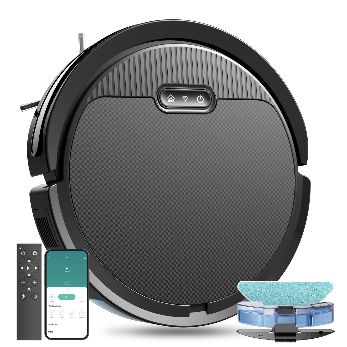 Robot Vacuum And Mop, 3 In 1 Combo Cleaner For Home With Pet Hair And Hard Floor, 5000Pa Suction, 120 Mins Run Time,Self-Charging,Super Thin Body