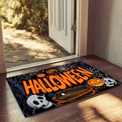 Halloween Pumpkin Ghost Doormat - Spooky Home Decor for Entrance & Living Spaces