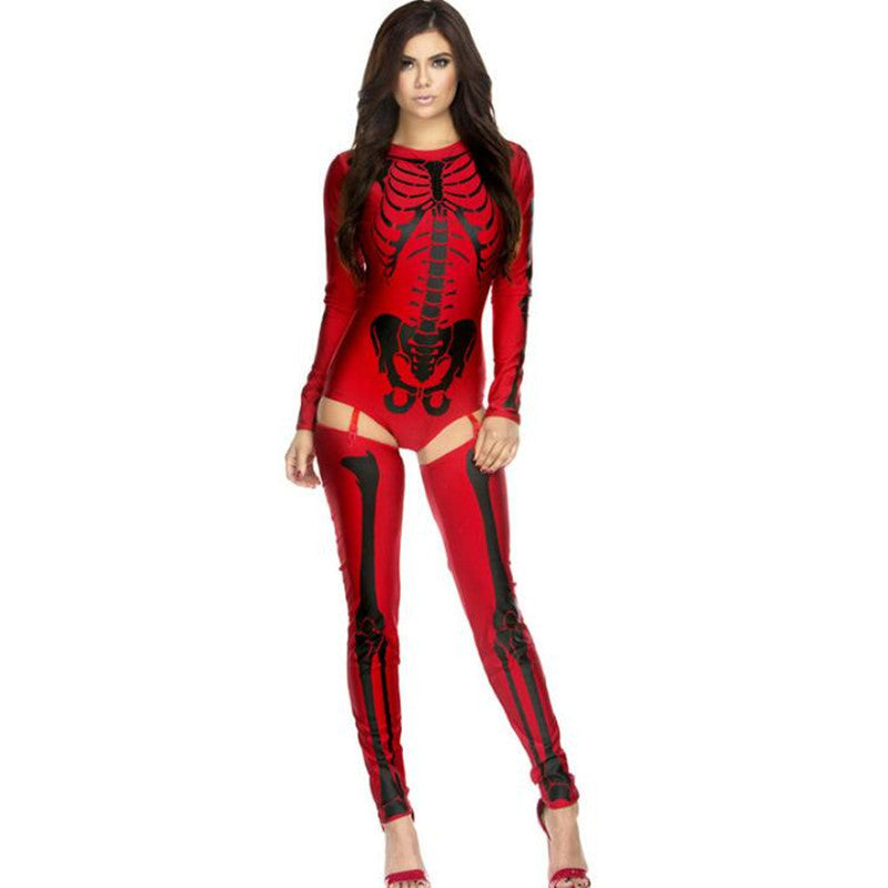 Halloween Skull Zombie Costume - Adult Cosplay Uniform Outfit