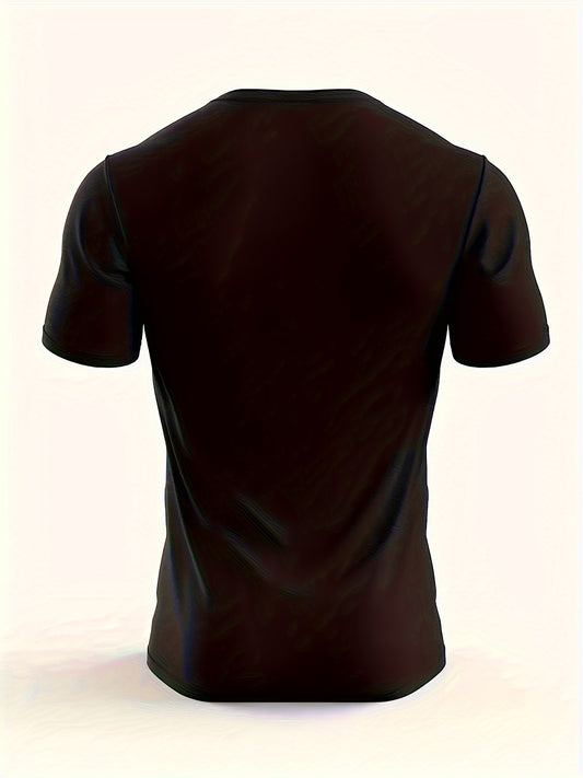 Plus Size Men's Halloween T-shirt, Short Sleeved T-shirt With Ghost And I Found This Humerus Pattern On Top