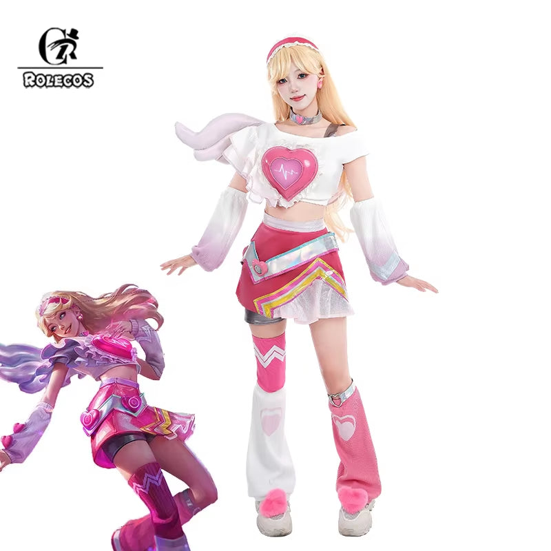 LOL Lovestruck Lux Cosplay Costume LOL Valentine'S Day New Skin Lux Women Cosplay Costume Halloween Full Set