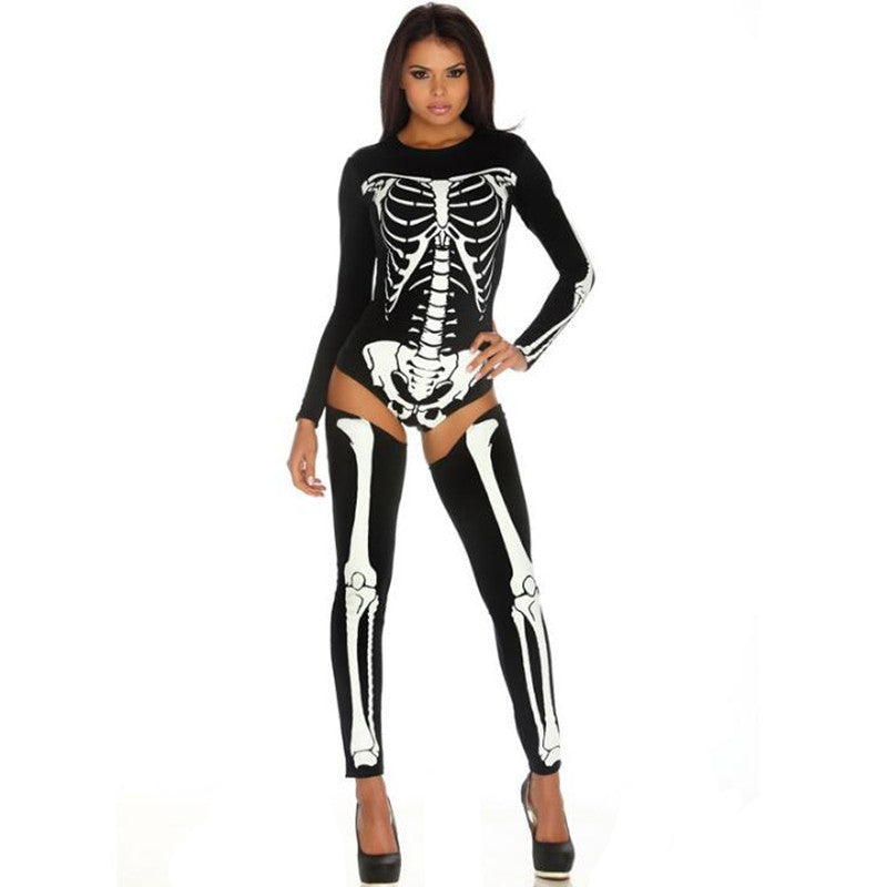 Halloween Skull Zombie Costume - Adult Cosplay Uniform Outfit
