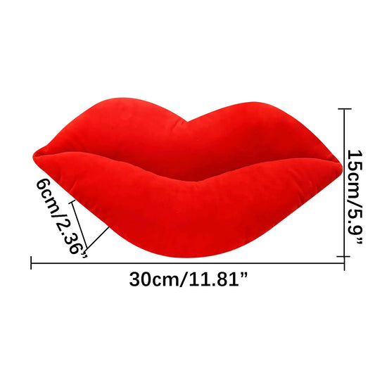 Deals！Hot Red 3D Lips Throw Pillows，Lips Pillows Decorative Throw Pillows，Kiss Cute Pillow Girls Valentine'S Day Gift Soft Velvet Decorative Reversible Pillow Cushion for Bed Couch