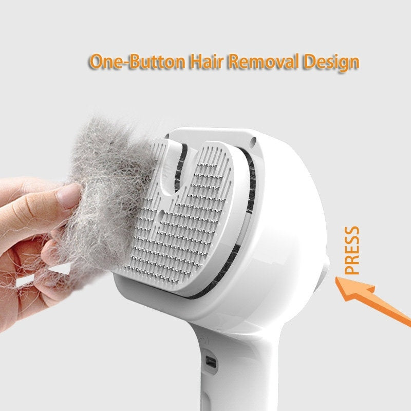 Pet Grooming Brush with Water Spray - Self-Cleaning Hair Remover for Dogs & Cats