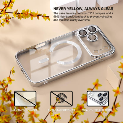For Iphone 17 Pro Max/Air/17 Pro/17 Slim Plating Clear Mag Safe Lens Screen Case