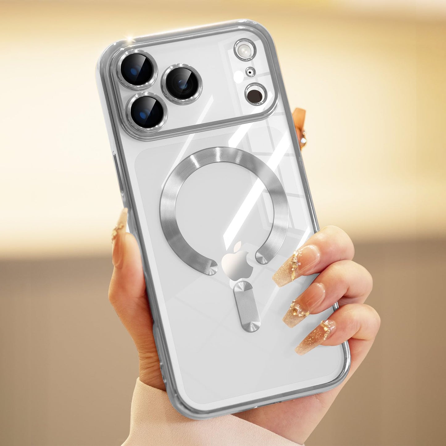 For Iphone 17 Pro Max/Air/17 Pro/17 Slim Plating Clear Mag Safe Lens Screen Case
