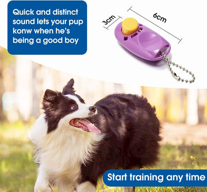 15/20/30/50/100 Ft Long Dog Training Leash with Clickers for Small, Medium and Large Dogs or Cats (30 Feet, Purple)