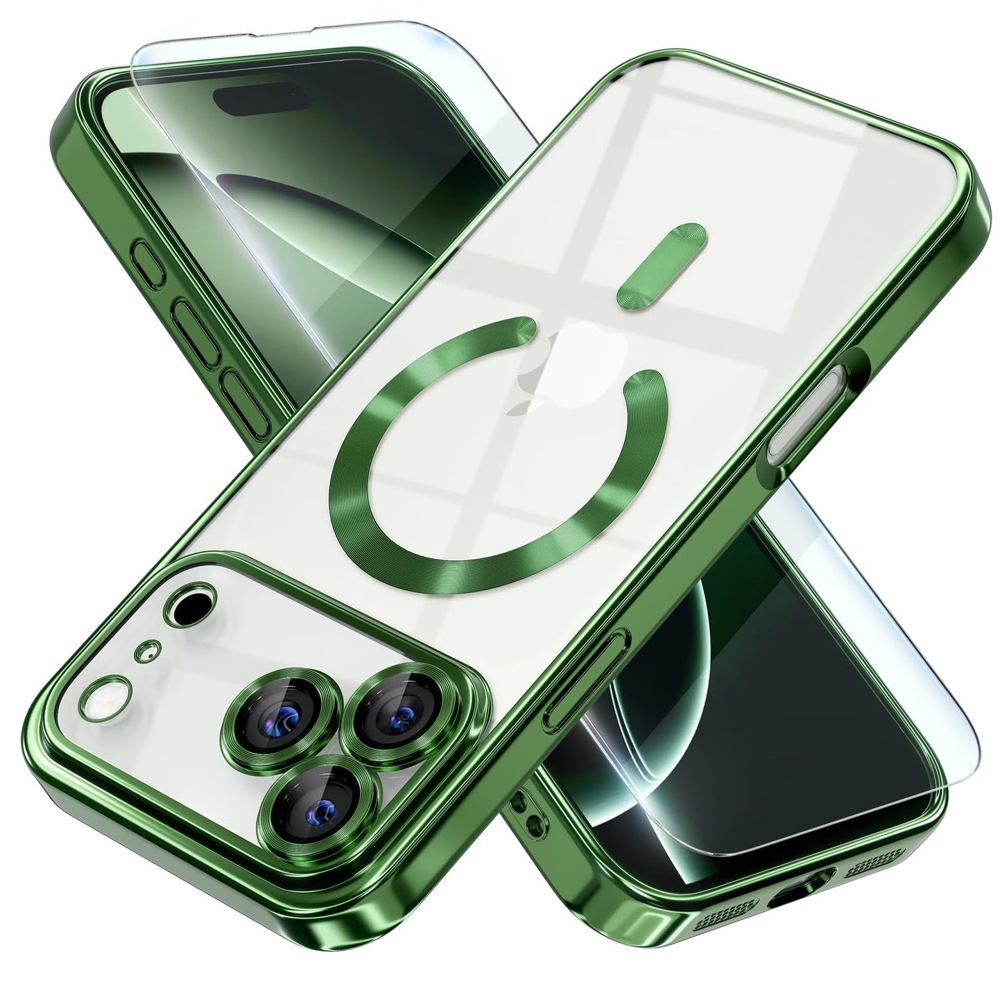 For Iphone 17 Pro Max/Air/17 Pro/17 Slim Plating Clear Mag Safe Lens Screen Case