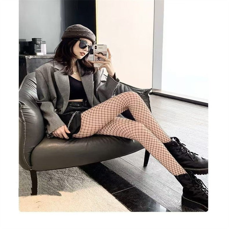 Seamless Medium To Large Fishnet Bodystocking Delicate Net Patterns One-Piece Style Unique Charm