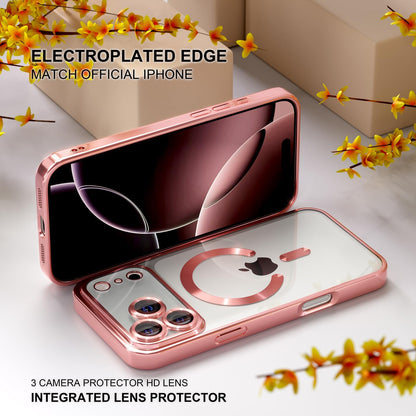 For Iphone 17 Pro Max/Air/17 Pro/17 Slim Plating Clear Mag Safe Lens Screen Case