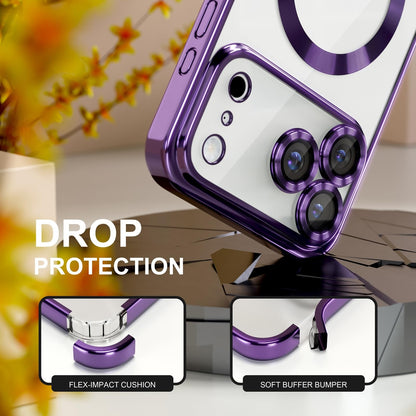 For Iphone 17 Pro Max/Air/17 Pro/17 Slim Plating Clear Mag Safe Lens Screen Case