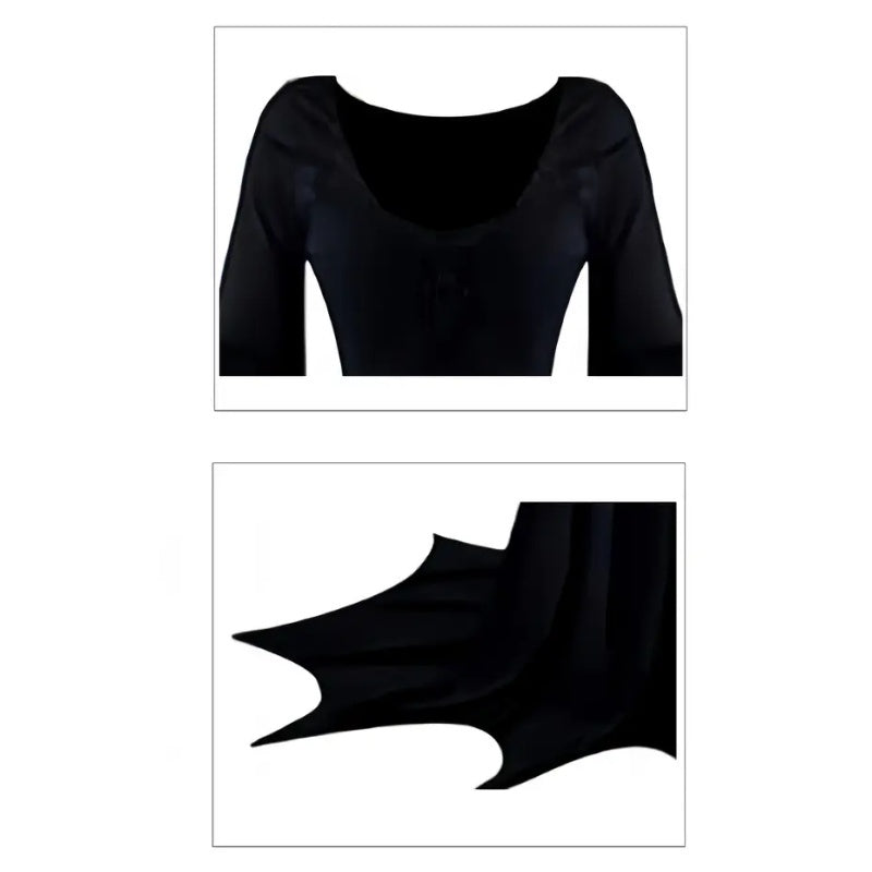 Black Halloween Costume Women Gothic Bat Sleeve Dress Cosplay Costumes Vintage Carnival Party Outfit