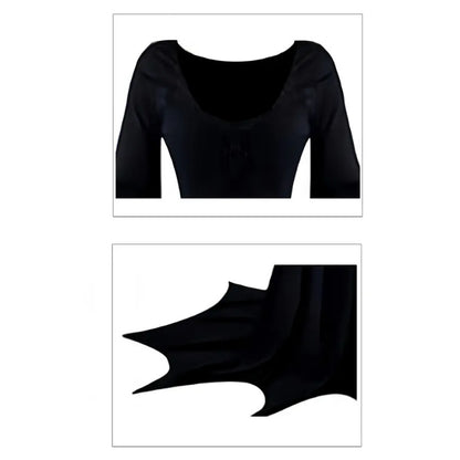 Black Halloween Costume Women Gothic Bat Sleeve Dress Cosplay Costumes Vintage Carnival Party Outfit