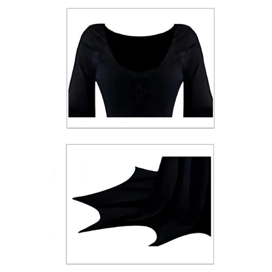 Black Halloween Costume Women Gothic Bat Sleeve Dress Cosplay Costumes Vintage Carnival Party Outfit